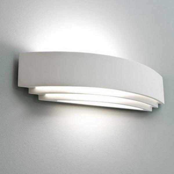 APPLIQUE-IN-GESSO-LAMPADA-A-PARETE-MODERNO-ATTACCO-E27-3-TAGLI-WALL-LIGHT-A-MURO-182356291765