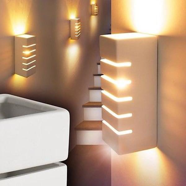 APPLIQUE-IN-GESSO-LAMPADA-A-PARETE-MODERNO-ATTACCO-G9-5-TAGLI-WALL-LIGHT-A-MURO-182355716969