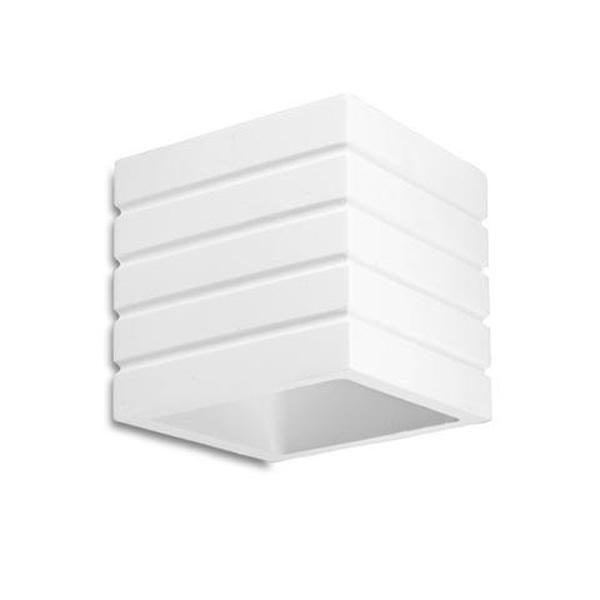 APPLIQUE-IN-GESSO-LAMPADA-A-PARETE-MODERNO-ATTACCO-G9-CUBO-RIGATO-UP-DOWN-LIGHT-182461231570-2