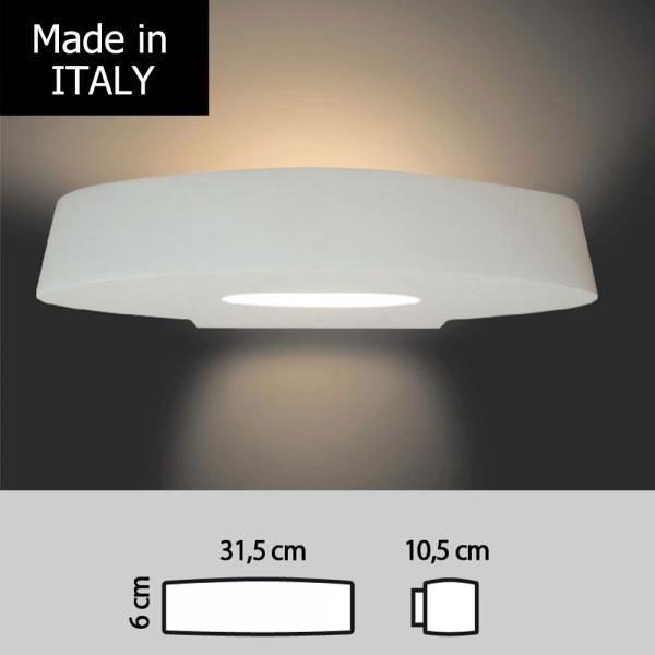 APPLIQUE-IN-GESSO-VERNICIABILE-LAMPADA-DA-PARETE-MODERNO-ATTACCO-E14-CON-VETRO-182475634551