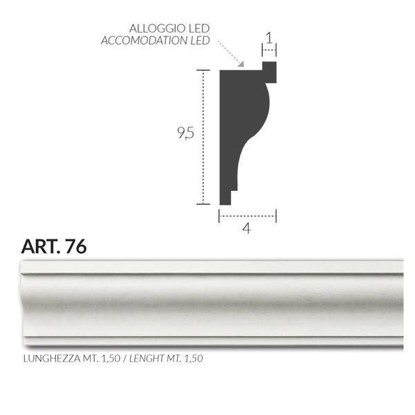 CORNICE-IN-GESSO-BOMBATA-H95-INSTALLAZIONE-A-PARETE-E-ALLOGGIO-STRIP-LED-ART76-172569600459