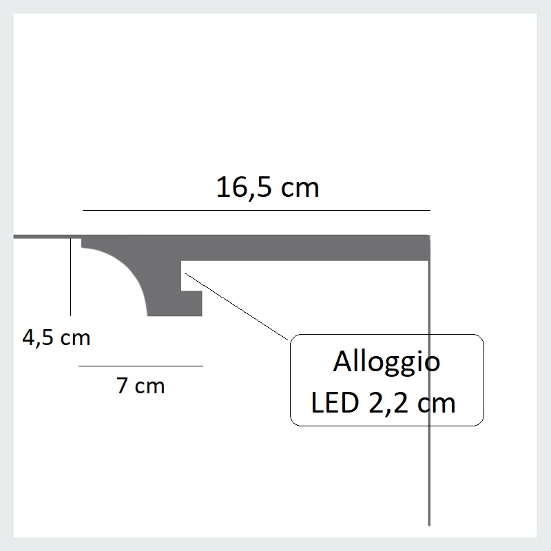 4 Molduras de yeso para luz indirecta y instalación en techo 3 metros DS5008