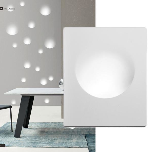 LAMPADA-IN-GESSO-APPLIQUE-MODERNO-PER-FARETTI-GU10-EFFETTO-BUCO-WALL-LIGHT-MURO-182396992366